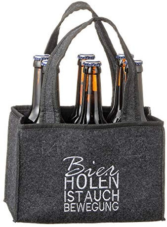 MC Trend Portabottiglie in feltro per 6 bottiglie di birra, da uomo, in confezione regalo