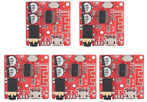 Sutinna 5PCS DIY Bluetooth 5.0 Scheda Ricevitore Scheda di Decodifica Senza Perdita Modulo Musicale Stereo Wireless, Modulo Amplificatore Altoparlante Altoparlante Fai-da-Te Modificato