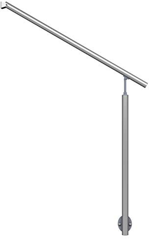 DOLLE Aluminium Eingangsgeländer Hauseingang seitliche Montage 1 Pfosten & Wandanschluss Länge 1,15 m Höhe 1 m