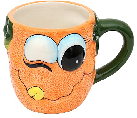 Keramik Kaffeebecher - Tasse als Orange Größe H/Ø: 9 x 12 cm