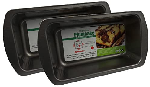 Set di 2 stampi per pane e torte di alta qualità, dimensioni 28 cm x 15 cm, fondo piatto, rivestimento antiaderente antracite, rettangolare, facile da pulire