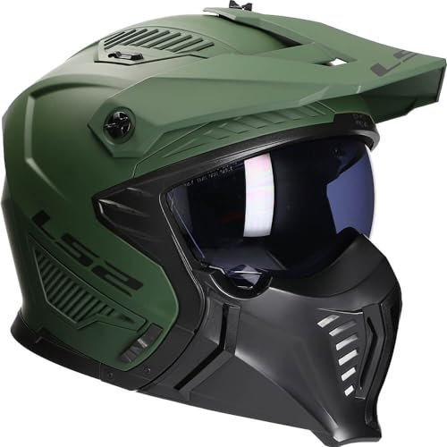 LS2, Jet/Modularhelme Motorrad DRIFTER SOLID Matt Military Green, XXL
