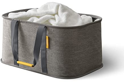Joseph Joseph Hold-All - Collapsible 35L Washing Laundry Basket Bag, Durable Fabric, Moisture Resistant- Grey