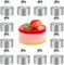 12 Pcs Cercle a Patisserie, Anneau à Gâteau en Acier Inoxydable, Anneaux De Cuisson De Gâteau avec Couverture, Cercle a Gateau Réglable, Convient pour Les Gâteaux Mousses Desserts (Rond, Ø8cm)