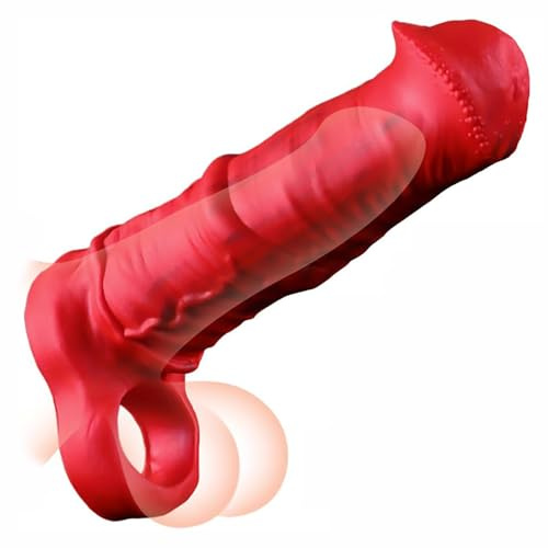 Kuaecr Penis Sleeve Pferd Dildo Penishülle mit Hodenring Männlich Penis Extender Silikon Horse Hohl Dildo Penismanschetten ​Erektionssteigerung Penisvergrößerung Cosplay Sexspielzeug Für Männer