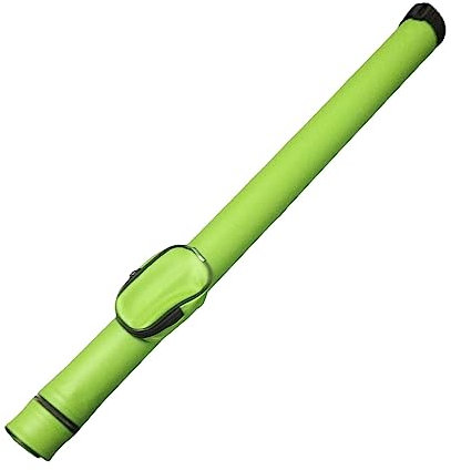 Perfeclan Billard-Pool-Queue-Koffer, Harter Pool 1/2-Queue-Koffer, tragbare Tasche, Leichter Halter, Organizer, Schutz, Billard-Tragetasche aus PU-, GRÜN