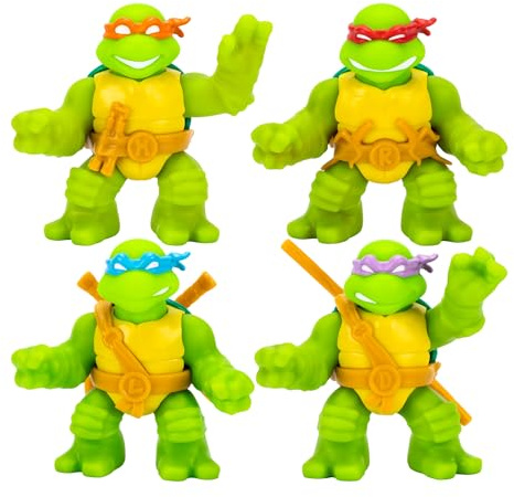 Heroes of GOO JIT Zu Teenage Mutant Ninja Turtles | 4 Stück | Super Oozy Figuren | Donatello, Michelangelo, Leonardo und Raphael Classic | mit verschiedenen Farbmutationen