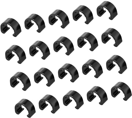 A ABSOPRO Bike Brake Cable Clip Clamp Aluminium Alloy Black (Set of 20)
