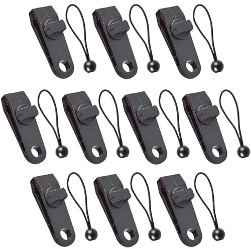 GEARMAX 20 Pcs Multifunktion Zeltplane Clips Set Zeltklemme Krokodil Mund Clip Zubehör Zelt für Camping,Bootsabdeckungen, Markisen, Banner,10 Gebundene Seile und 10 Zeltplane Clips
