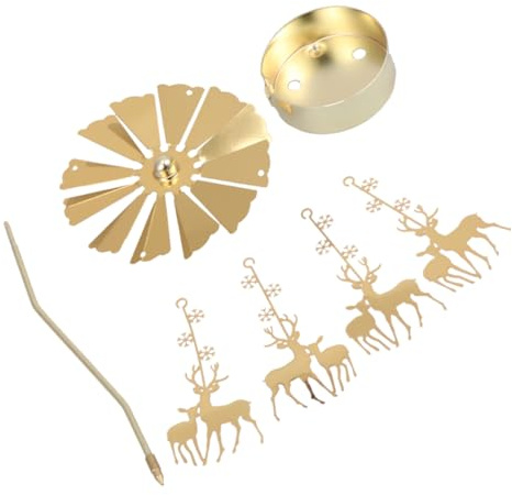 Cabilock Romantic Rotation Candlestick Snowflake Windmill Candle Holder Tea Light Holder Revolving Door Candlestick for Holiday Party Decor