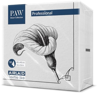 PAW - Tovaglioli di Carta Colorati - Airlaid (40 x 40 cm) I 50 Pezzi I Per Servizi Funebri, Banchetti Funebri, Funerali, Commiati I Tovaglioli Stoffa I Decorazioni da Tavola I Fiore Della Memoria