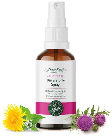 BitterKraft! Bittertropfen alkoholfrei 20ml – 9 Kräuter nach Hildegard von Bingen – BIO & vegan – ohne Zusatzstoffe – Spray – 100% Natur - Made in Germany