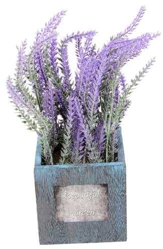 RORPOIR Künstliche Lavendel-Pflanze Im Topf Realistische Imitation Für Badezimmer Und Wohnraumdekoration Vivid Bonsai Für Bücherregal Schreibtisch Und Fensterbank