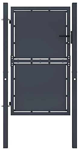 Sufrk Gartentor Stahl 100 x 150 cm Zaunelemente Gartenzaun GartentüR Gartenzaun Metall Garden Fence ZauntüR Anthrazit