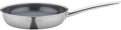 Spring Sartén VULCANO XL Pure de 28 cm de diámetro, acero inoxidable, sin PFAS, revestimiento antiadherente de 2 capas, núcleo de aluminio, para todo tipo de cocinas, incluida inducción, apta para