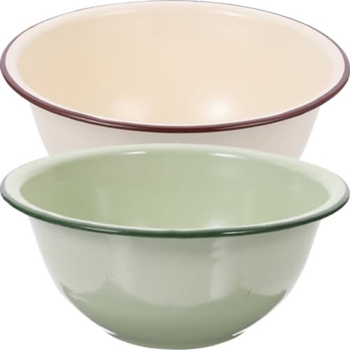 Enamel bowl Enamel color pottery bowl 4 Pcs Enamel Bowl Salad Colander Food Dinner Plates Milk Bath Tub Pasta Bowls Enamel Salad Bowl Enamel Plates Metal Bowls Rice Bath Tub Tray Kitchen Mixing Bowl S
