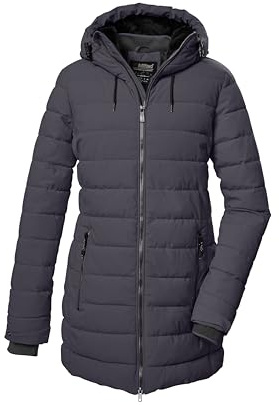 killtec dam quiltad parka/parkas med huva KOW 55 WMN QLTD PRK, metall, 48, 41809-000