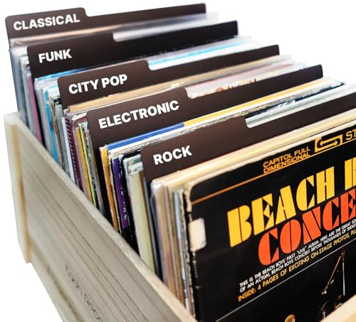 Divisori per dischi in vinile LP, 12 pollici, neri, riutilizzabili, carte con linguette in plastica a doppia faccia per scatola di album e organizzazione