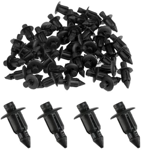 50 Stück 6 mm Spreiznieten, Befestigungclips Auto, Kunststoff-Nietclips für Motorrad, Kunststoffnieten Verkleidung Clips, Universal Auto Halterungs Clips Ersatz