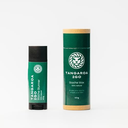 MANEFORGE Tangaroa 2Go Schnurrbartwachs – 4,5 g – Mittlerer Halt – 100 % natürlich – Zitrusduft – Pocket Stick – Ohne Füllstoffe – Ohne Schnickschnack – Reisegröße – Hergestellt in Slowenien