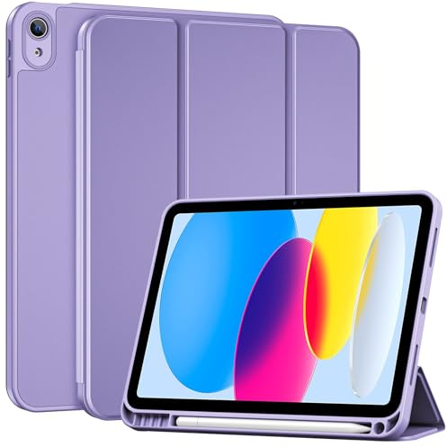 ProCase Hülle für iPad (A16) 11 Generation 2025 | iPad 10 Generation 10,9 2022 Schutzhülle mit Stifthalter Stoßfeste Smart Case Cover Auto Schlafen/Wachen -Lila