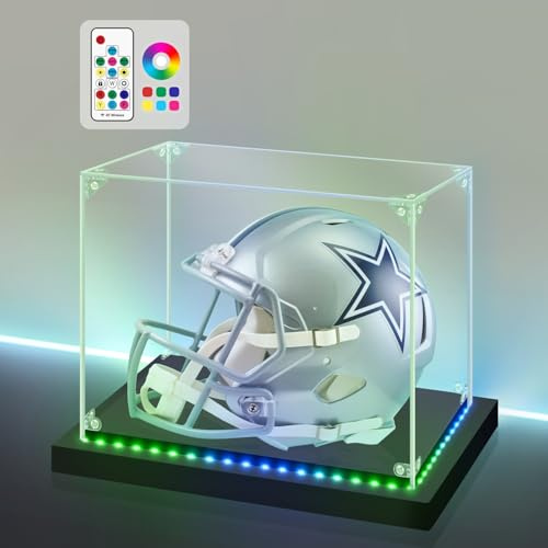Huijintao Vitrine Acrylique, Vitrine Figurine, Vitrine pour Collection, Vitrine Exposition Transparent pour Figurines, Jouets, Objets de Collectionn, avec éclairage Lumières Colorées (40x28x30 cm)