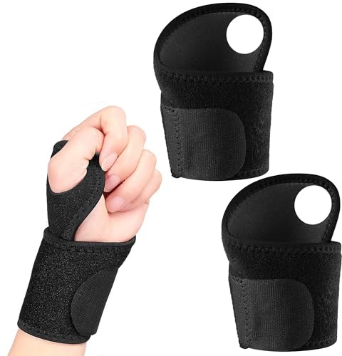 Ltsbaed 2 stycken handledsbandage, ventilerande bandage handled, lätt, handledsstöd sport, för senduga eller sport (svart)