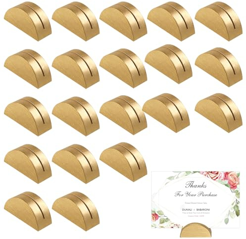 20PCS Gold Table Number Holders Wedding Wooden Place Card Holders Thank You Table Place Cards Half-Round Tables Numbers Stands for Wedding Party Thanksgiving Birthday Office Tag Restaurant(Gold)