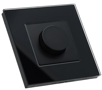 Masterled - Dimmer LED TRIAC 220V 80W Negro con Marco de Cristal Templado, Regulador de Intensidad Empotrable, Atenuador de Luz para Bombillas LED Regulables, Downlights, Lámparas y Tiras LED 220V