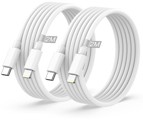 Cable iPhone USB C, 2Pack 2M Cable USB C vers Lightning [MFi Certifié C94] Fil Phone Charge Rapide Câble Chargeur Phone Type pour iPhone 14 13 12 Pro Max/Plus/Mini/11/XS/X/8 Plus/7/2020 SE/iPad