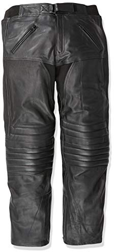 Bikers Gear Australia Premium Pantaloni moto in pelle morbida, LT1004, Nero, EU(42M),UK(32R)