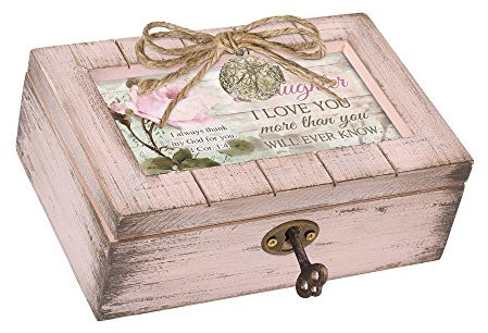 Cottage Garden Daughter Love More Spieluhr mit Medaillon, Rosa