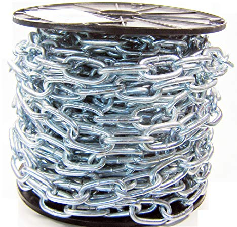 25 Meter Stahlkette 7 mm Rundstahlkette Kette verzinkt DIN763 Gliederkette Eisenkette (950327)