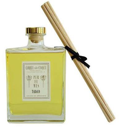 Coqui Coqui Tabaco Room Diffuser - 750ml, Handcrafted in Mexico, Luxurious Home Fragrance, Natural Reed Diffuser with Rich Tobacco Leaf Aroma, Elegant Glass Bottle Design