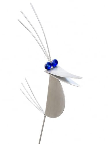 Edelstahl Vogel/Garten Skulptur 120cm Granitvogel V2A