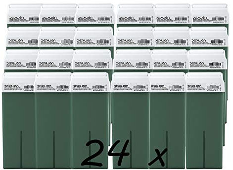 Caja de 24 x Cera Roll On cartuchos de 100ml Aloe Vera - Roll-on Cera para depilación