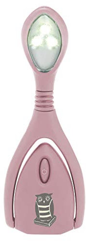 moses. libri_x Leselicht Lumi® Plus Eule, Klemmleuchte mit stufenlosem Dimmer zum Lesen im Dunkeln, LED Leselampe in Altrosa