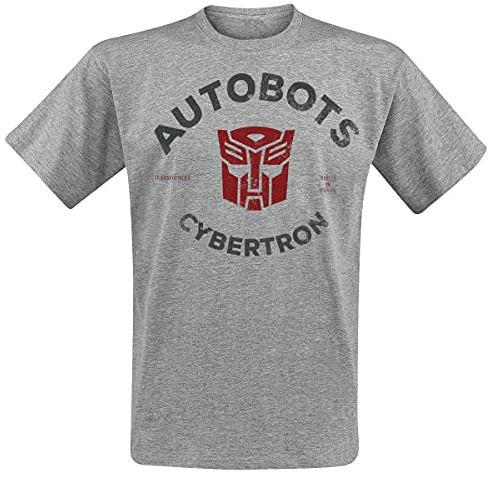 Transformers T-tröja Autobots Cybertron-logotyp Nue officiell herr grå
