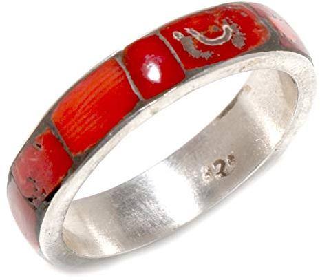 Anello Pietra Preziosa Corallolo per Donne e Uomini Argento Sterling 925 Design Moderno Moda Fatto A Mano Anello Festa Gioielli Coppia Anelli Promessa Regalo per lei