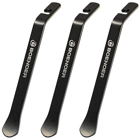 Boenoea 3 Stück Reifenheber Fahrrad Metall Reifenheber fur Fahrrad Reifenwechsel Werkzeug Set, Schwarz