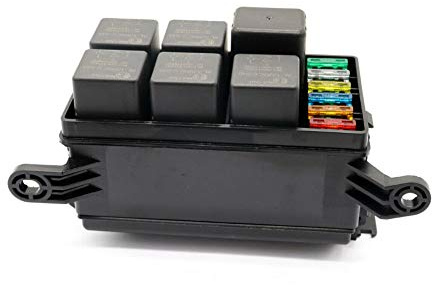 YULLING 6-Wege-Auto-Sicherungsrelaisbox, wasserdicht, ATC/ATO, Flachsicherungshalter, 5-polig/4-polig Relais, Universal für 12 V Auto, LKW, Anhänger, Wohnmobil, Boot
