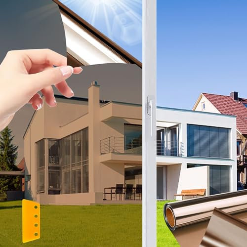 NEEMOSI - Lámina solar autoadhesiva para ventana, para aislamiento térmico, 99 % protección UV y privacidad, lámina opaca para ventana (plata, 40 x 400 cm)