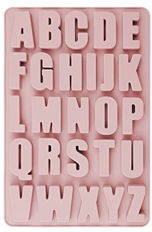 Chocolate Mold - Jagowa Alphabet Silicone Moulds 26 Letters Chocolate Candy Molds Non-Stick Reusable Alphabet Mould Birthday Decoration(Pink)