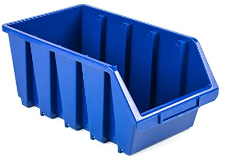 botle 10 Stk Sortierboxen Lagerboxen Stapelbox Werkstatt-Stapelkisten Sichtlagerkasten Box Blau 34x20x15,5cm Sortierkasten Kunststoffboxen