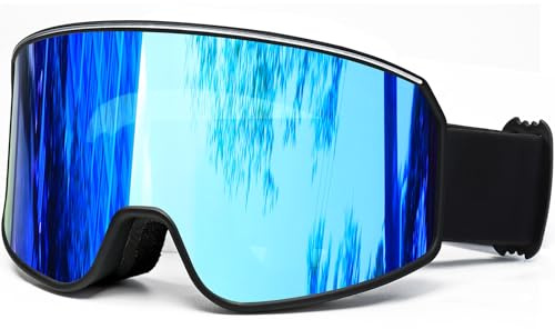 SPOSUNE Skibrille Snowboard Brille für Damen Herren OTG Anti-Beschlag | 99,99 % UV400-Schutz, doppelter Anti-Beschlag, helmkompatibel, für Brillenträger, Unisex Wintersport