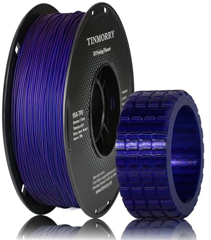 TINMORRY Filament TPU 1.75mm, TPU Filament 3D Printing Materials for 3D Printer, 1KG 1 Spool, Transparent Violet