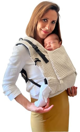 Amarsupiel - Babytrage Ergonomisch Neugeborene - Bequem und Einfach Anzupassen - Tragetuch für Neugeborene aus Baumwolle - Organisch & Atmungsaktiv - Kindertrage Rucksack (Beige)