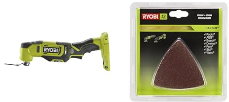 RYOBI - Multitool 18 Volts ONE+™ (sans batterie) livré avec accessoires - RMT18-0 & Kit 10 triangles abrasifs Ryobi multitool ONE+ RAK10MT
