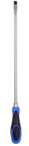 sourcing map Tournevis magnétique SL8 x 275 mm CR-V à couple élevé avec lame en acier plat à fente avec capuchon de frappe pour fixer, buriner et desserrer
