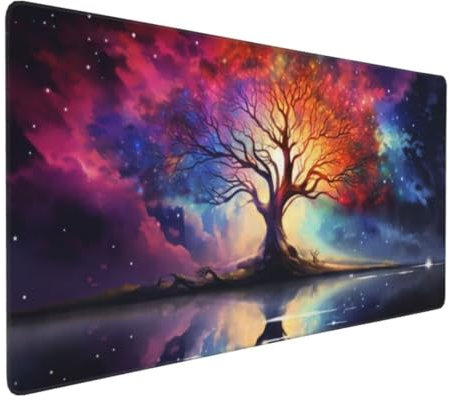 Bunt Mauspad XXL Mauspad 600x300 mm Schreibtischunterlage, Wasserdicht Mauspad Lebensbaum Mousepad XXL, Gaming Mauspad Groß Verbessert Präzision und Geschwindigkeit, Gaming Zubehör Zimmer Deko -MU159